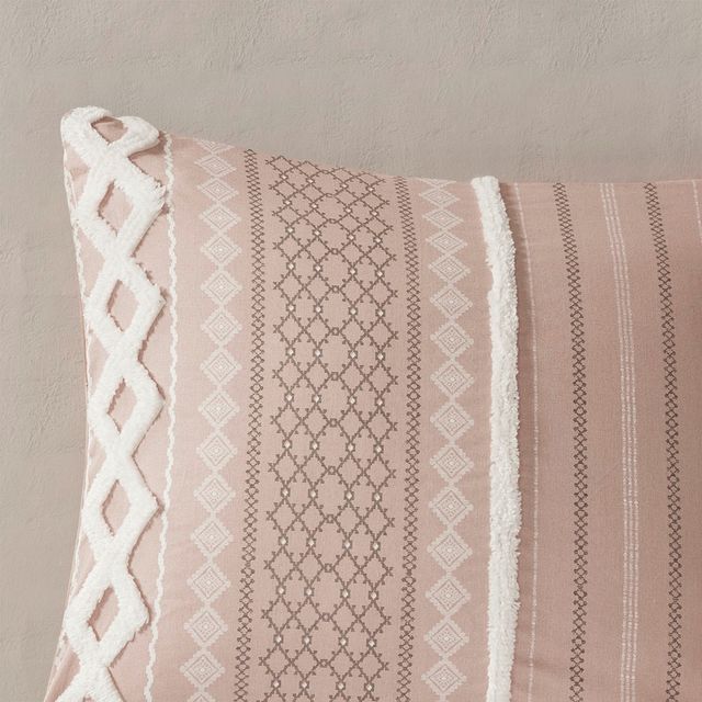 Olliix by INK+IVY Imani Blush King/California King Cotton Comforter Mini Set-3
