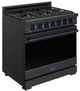 Thor Kitchen Gordon Ramsay Collection 36" Black Pro Style Liquid Propane Range with Precision Knob Control and Blue Trim-2