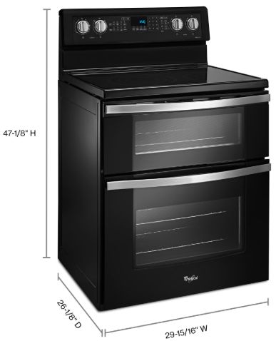 Whirlpool® 30" Black Double Oven Freestanding Electric Range-2