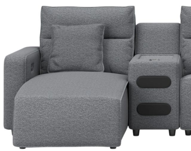 Signature Design by Ashley® Modmax II 4-Piece Pepper/Salt Left-Arm Facing Power Reclining Sectional and Chaise with Audio Console-1