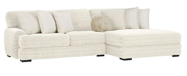 Inspired Home 934 Doodle 2-Piece Ivory Right-Arm Facing Sectional and Chaise-0
