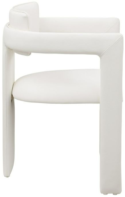 Meridian Furniture Brenda Cream Leather Upholstered Dining Arm Chair-2