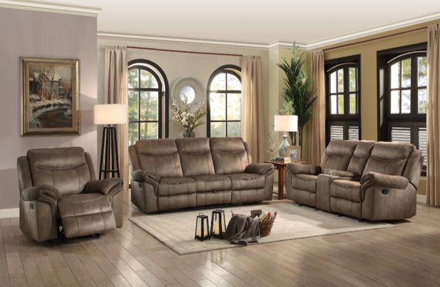 Homelegance® Aram Brown Manual Glider Double Reclining Loveseat-1