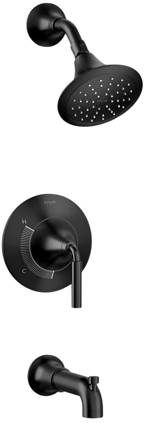 KOHLER® Tone™ Rite-Temp® Matte Black 2.5 GPM Bath and Shower Trim Kit-0
