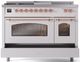 Ilve® Nostalgie II Series 48" White Pro Style Dual Fuel Range-4