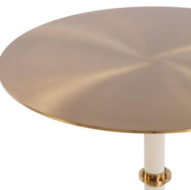 Uttermost® Cyprus Brass/White Accent Table-3