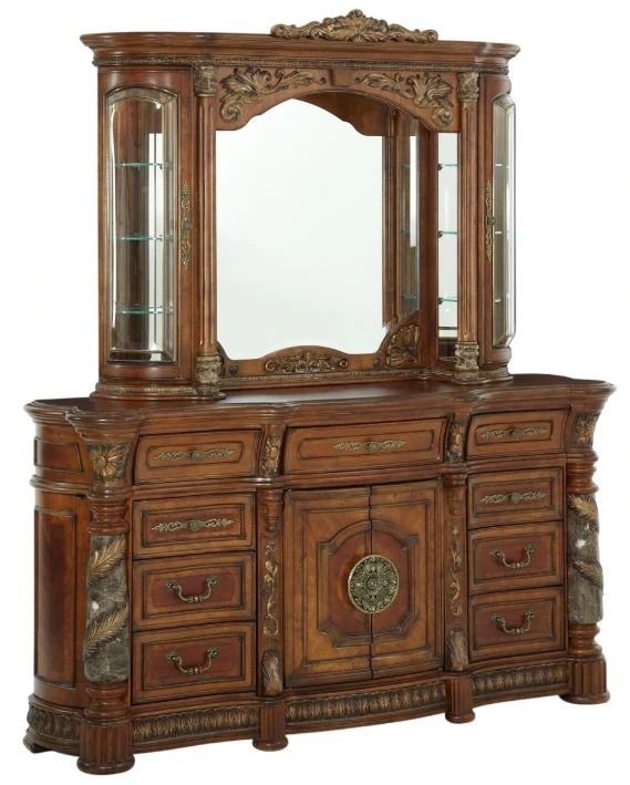 Michael Amini® Villa Valencia Classic Chestnut Dresser and Mirror-0