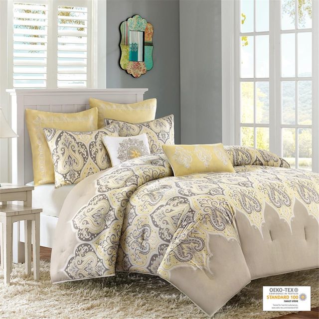 Olliix by Madison Park Yellow Twin Nisha Comforter Set-0