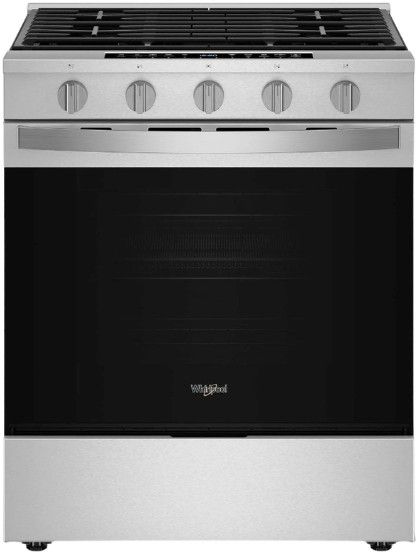 Whirlpool® 30" Fingerprint Resistant Stainless Steel Slide In Gas Range with Air Cooking Technology, Steam/Self Clean and High Speed Preheat-0