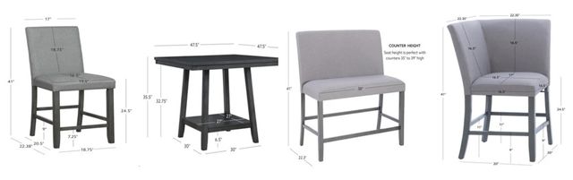 Powell® Seneca 6-Piece Gray Counter Set-2