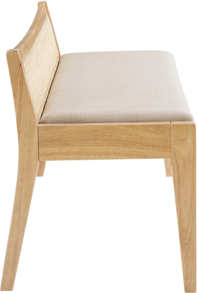 Powell® Beaux Beige/Natural Cane Back Bench-3
