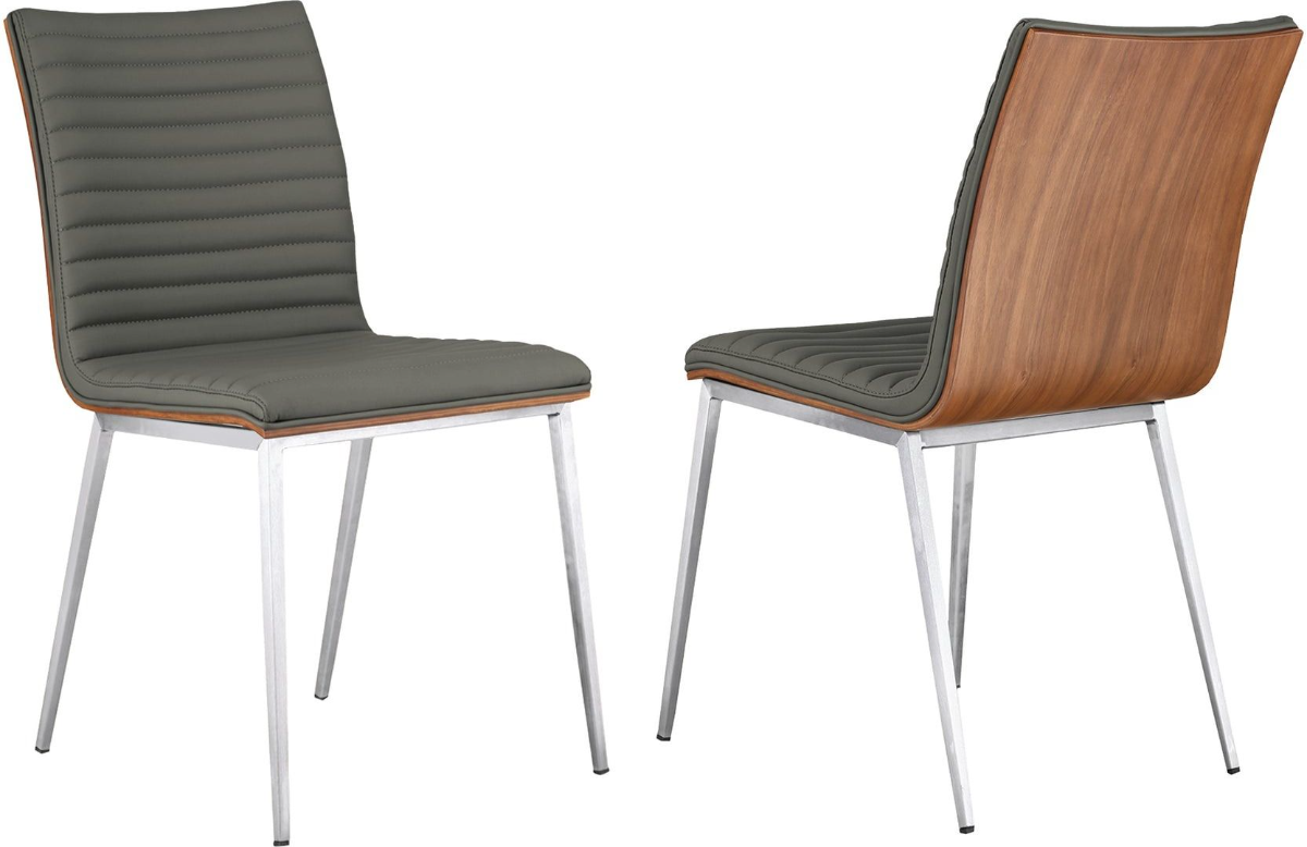 Armen Living Cafe Dining Chair in Faux Leather with Back - Thumbnail 4