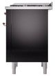 Ilve® Nostalgie II Noblesse 36'' Glossy Black Pro Style Dual Fuel Range with Copper Trim-3
