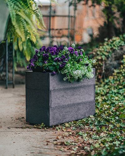C R Plastics Modern Greystone Rectangle Planter-3