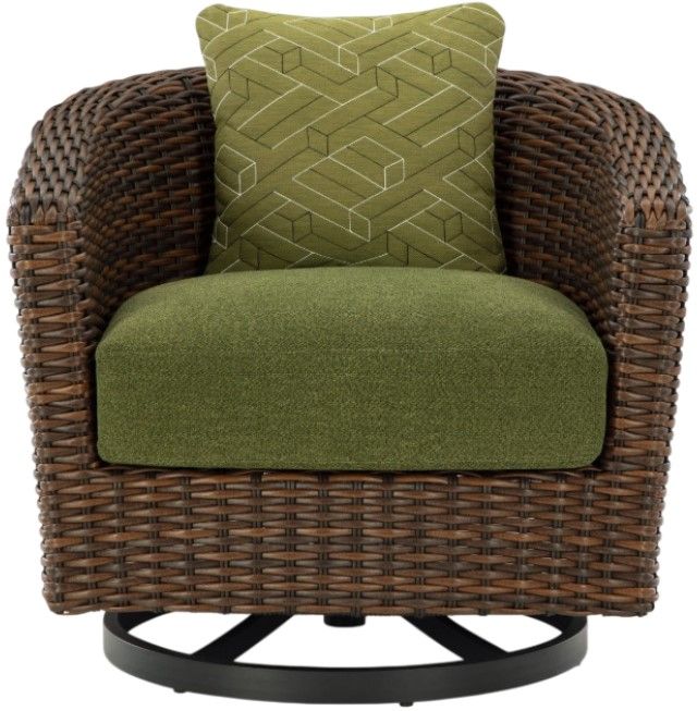 Signature Design by Ashley® Horizon Hall Brown/Green Aluminum/Fabric/Resin Outdoor Swivel Lounge Chair-1