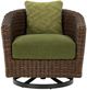 Signature Design by Ashley® Horizon Hall Brown/Green Aluminum/Fabric/Resin Outdoor Swivel Lounge Chair-1