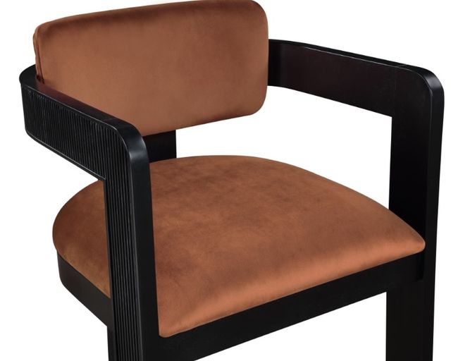 Meridian Furniture Sacha Cognac/Black Velvet Dining Chair-4