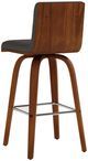 Armen Living Vienna 3-Piece Gray/Walnut Swivel Counter Stool Set-4