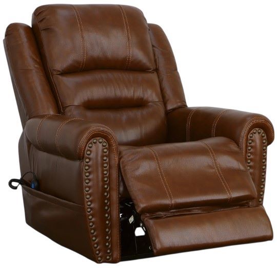 Flexsteel® Oscar Grizzly Leather Power Lift Recliner with Right-Hand Control and Power Headrest-1