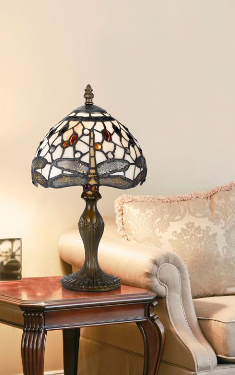 Cal® Lighting & Accessories Tiffany Antique Brass Accent Lamp-1