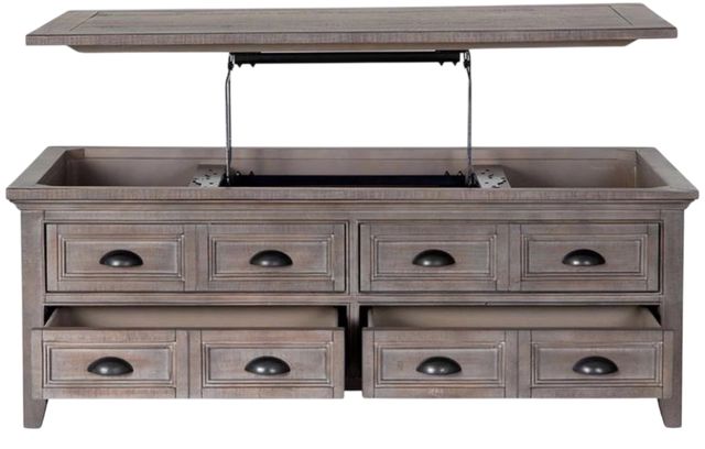 Magnussen Home® Paxton Place Dovetail Gray Lift Top Storage Cocktail Table with Casters-2