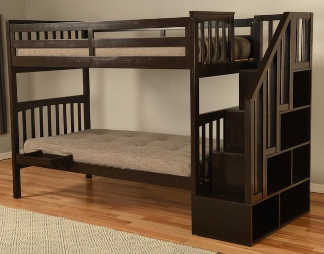 Kodiak Furniture Kelcie Dark Chocolate Twin/Twin Bunk Bed with Tray-3