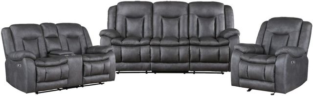 New Classic® Home Furnishings Morello 3-Piece Gray Power Reclining Seating Set-0