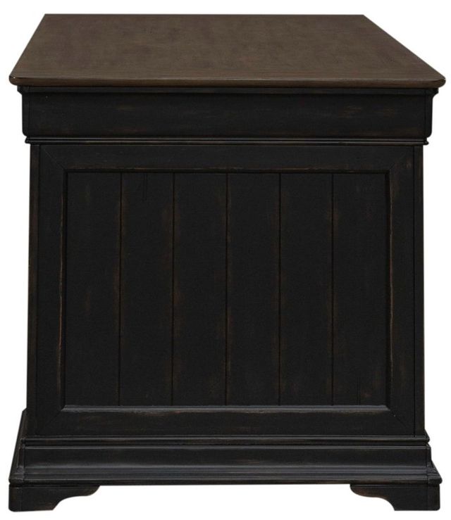 Liberty Furniture Meritage Aged Charcoal/Caramel Junior Executive Desk-3