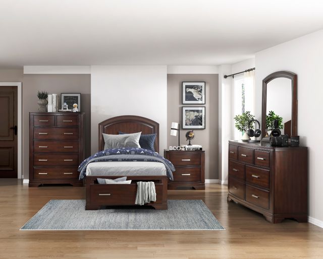 Homelegance® Hudson Cherry Twin Storage Platform Bed-1