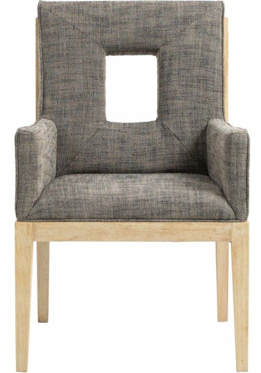 Meridian Furniture Gwendolyn Gray/Natural Linen Textured Upholstered Dining Chair-1