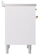 Ilve® Nostalgie II Noblesse 36'' White Pro Style Induction Range with Brass Trim-2