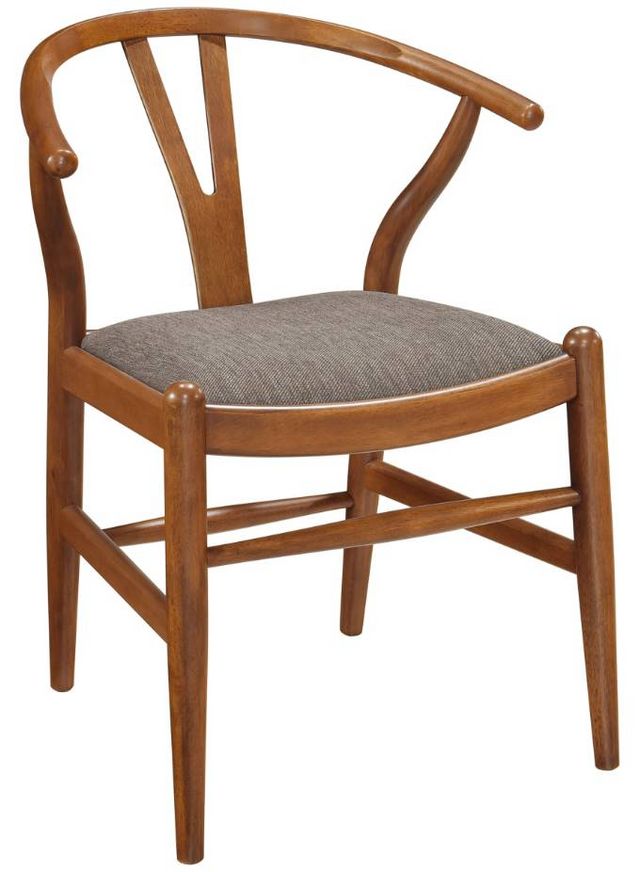 Coaster® Dinah 2-Piece Walnut/Brown Y-Shaped Back Wishbone Dining Side Chair Set