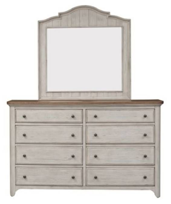 Liberty Furniture Farmhouse Reimagined 3-Piece Antique White Queen Panel Bed Set-2