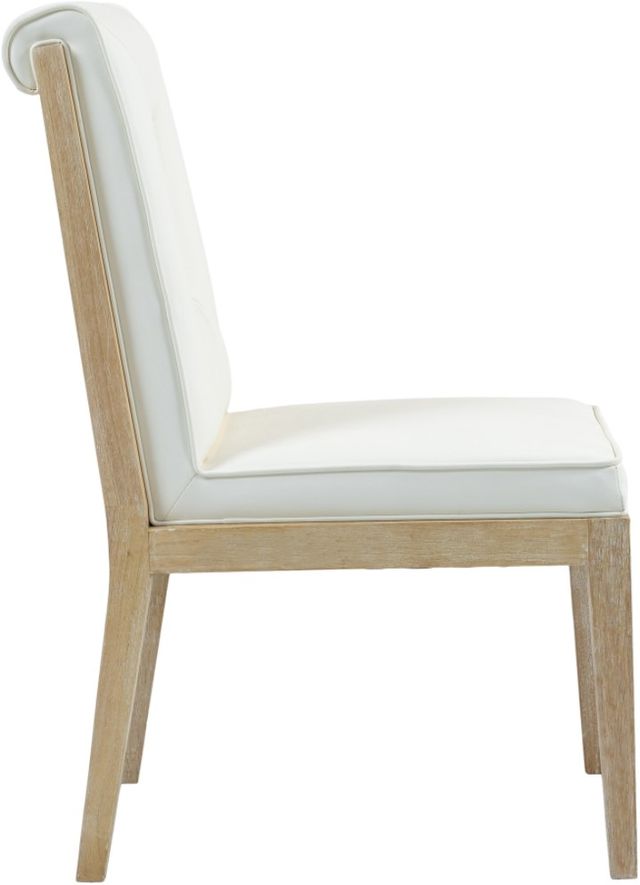 Meridian Furniture Gwendolyn Cream/Natural Vegan Leather Dining Side Chair-2