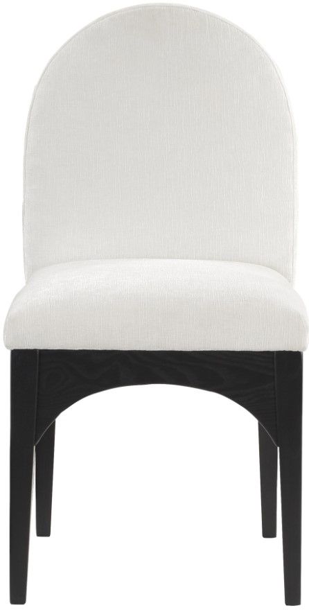 Meridian Furniture Waldorf Cream/Black Chenille Upholstered Dining Chair-2