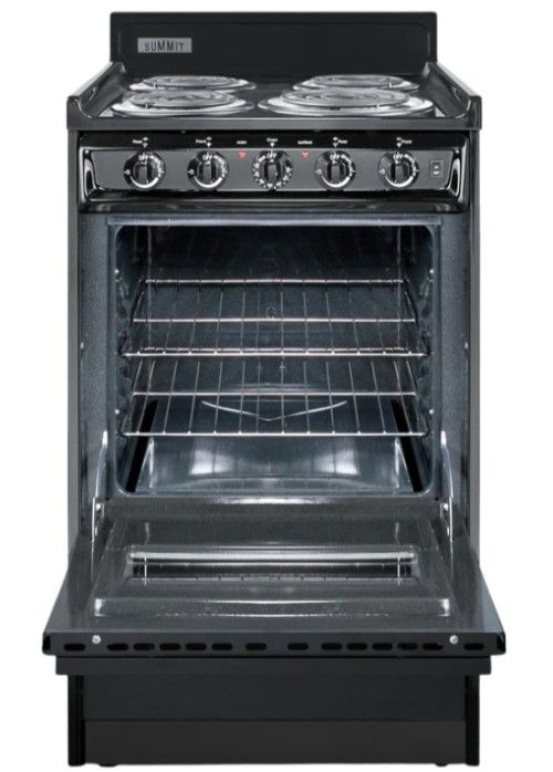 Summit® 20" Black Freestanding Electric Range-1