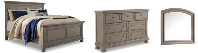 Signature Design by Ashley® Lettner 3-Piece Light Gray Queen Panel Bed Set-0