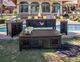 International Furniture Direct Pueblo Weathered Black Chairside Table with Brown Top-3