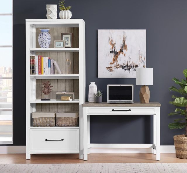 Riverside Furniture Finn Cloud/Fog Drawer Bookcase-1