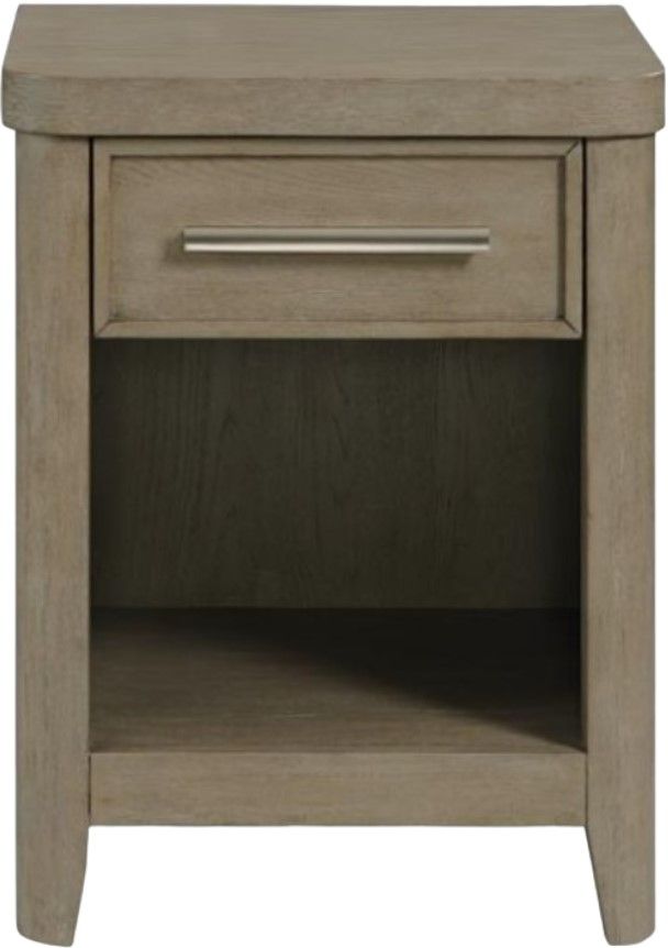 Riverside Furniture Pasadena Casual Taupe 1-Drawer Nightstand-1
