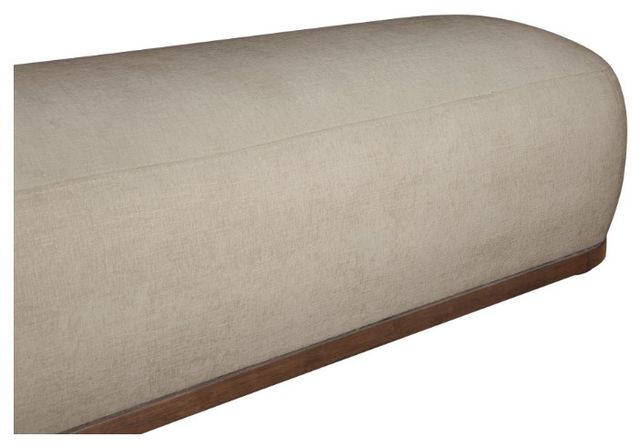 Meridian Furniture Calum Beige/Walnut Chenille Chenille Fabric Bench-3