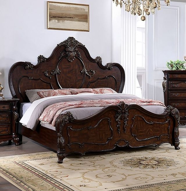 Furniture of America® Roselli 4-Piece Dark Cherry Queen Bedroom Set-1