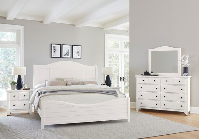 Vaughan-Bassett Cool Farmhouse Soft White Queen Sleigh Bed-3