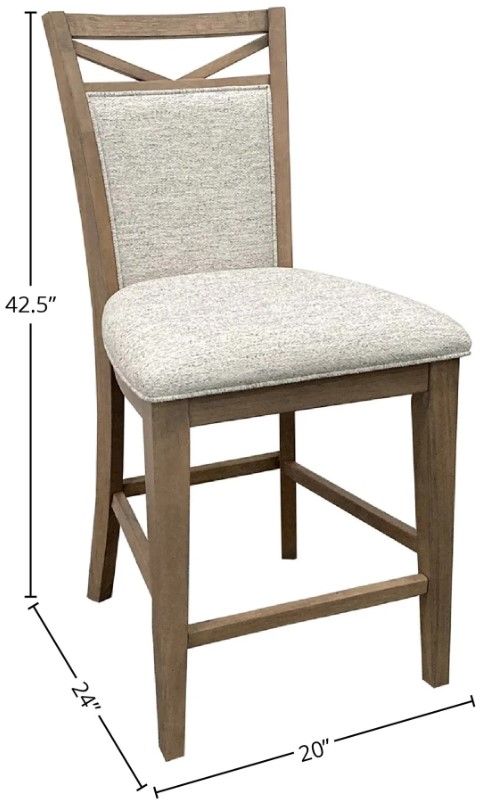 Parker House® Americana Modern 2-Piece Cotton/Weathered Natural Counter Stool-2