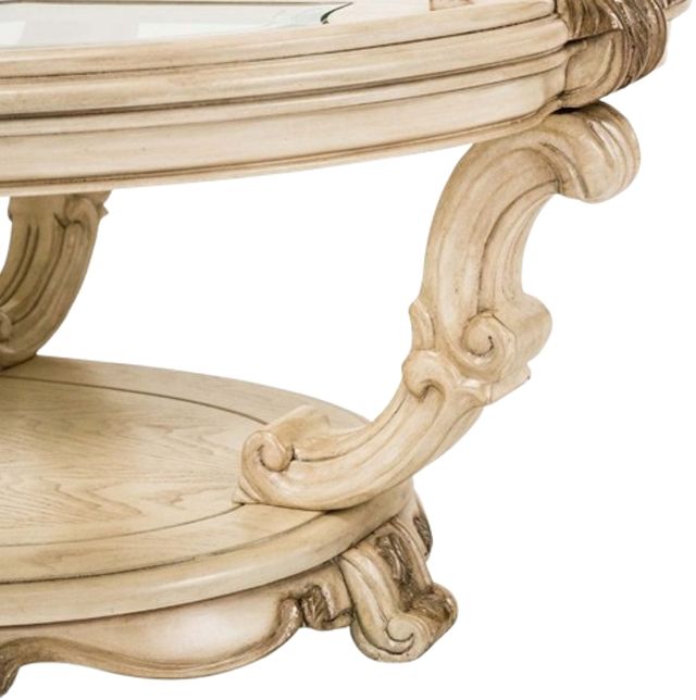 Michael Amini® Platine De Royale Champagne Oval Cocktail Table-2
