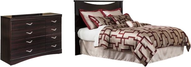 Signature Design by Ashley® Zanbury 2-Piece Merlot Queen/Full Panel Headboard Set-0