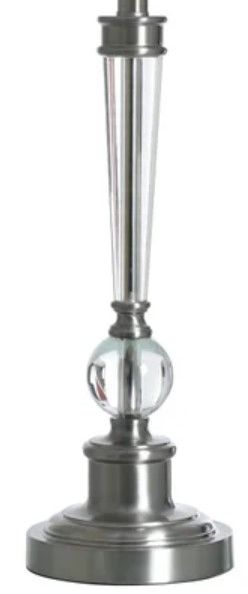 StyleCraft Clear/Brushed Steel 30" Glass Table Lamp-2