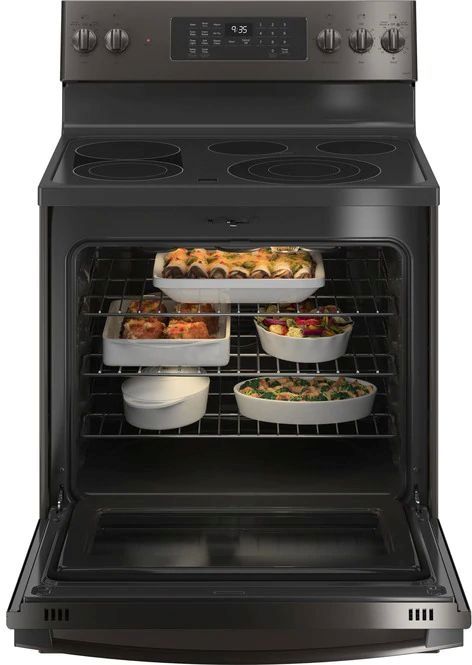 GE Profile™ 30" Fingerprint Resistant Black Stainless Steel Free Standing Electric Range-2
