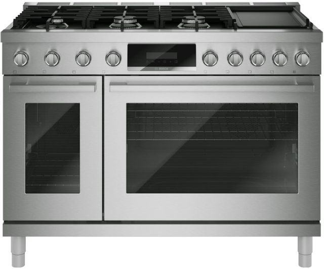 Bosch® 800 Series 48” Stainless Steel Freestanding Dual Fuel Range-0