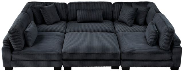 Homelegance® Traverse 6-Piece Black 135" Modular Sectional with Ottoman-4